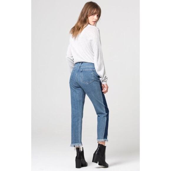 Hidden Jeans 26 Two Tone Blue Denim Distressed High Rise Tracey Straight Leg - Picture 4 of 14